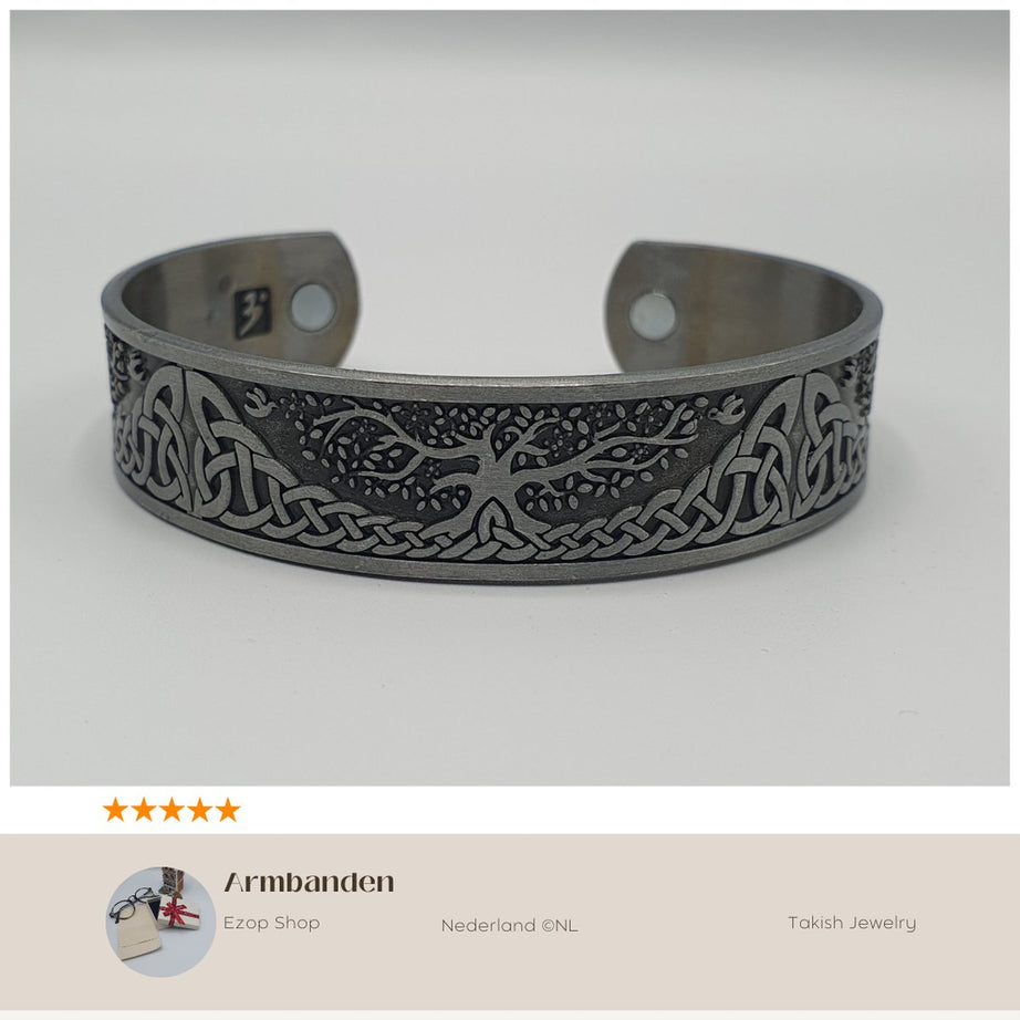 Viking Talisman Gezondheidsarmband Boom des Levens Runen Magneet Armband