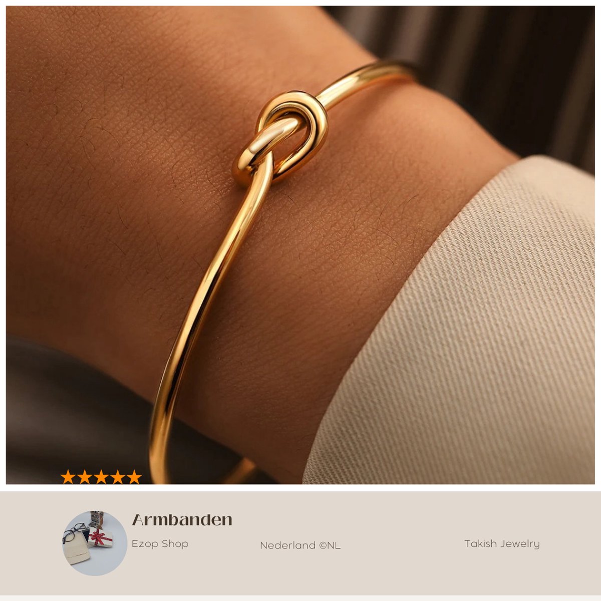 Elegante Unisex Gouden Manchet Armband - Verstelbaar en Duurzaam