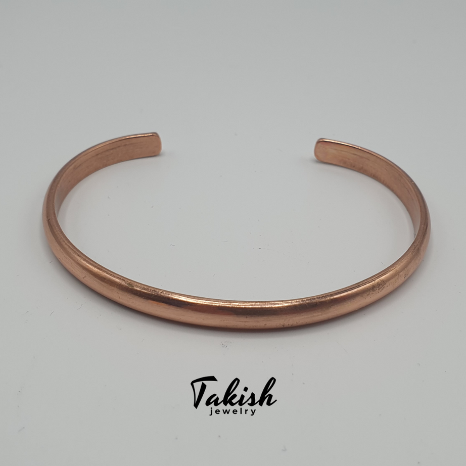 Minimalistische Handgemaakte 100% Koperen Armband - Elegant & Duurzaam, Puur Koper, Verstelbaar voor Elke Pols, Uniek Ontwerp, Geleidende & Antibacteriële Eigenschappen